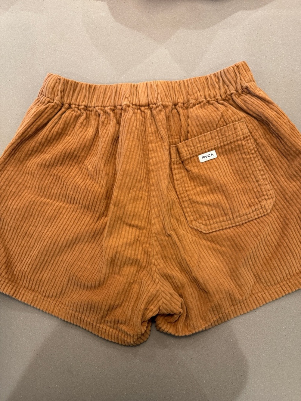RVCA Women's Corduroy High-Rise Shorts in Rust - Picture 3 of 3